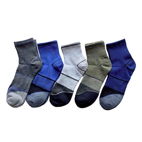 スポーツソックス メンズ セット 5P ビジネス ソックス くるぶし リブ靴下  綿混 スポーツ 薄手 春 夏 25-27cm 5足セット（色はお任せ） D18 |  | 06