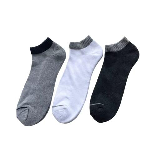 メンズ スポーツソックス 3足セット くるぶし ショート丈 夏用 大きいサイズ 27-29cm 吸汗速乾 （色はお任せ） D22 | 