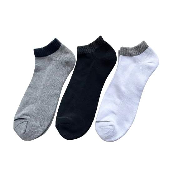 メンズ スポーツソックス 3足セット くるぶし ショート丈 夏用 大きいサイズ 27-29cm 吸汗速乾 （色はお任せ） D22 |  | 02