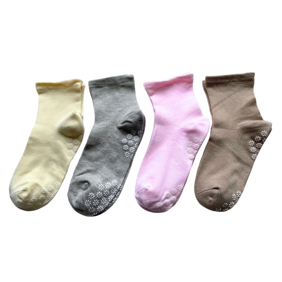靴下 レディース 滑り止め付 5足組 ソックス レディース 薄手 夏 足裏 すべり止め付 口ゴム ゆったり 5足セット （色はお任せ） E13 |  | 07