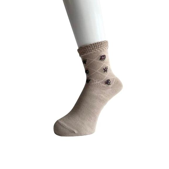 靴下 レディース 滑り止め付 綿混 靴下 すべり止め付き ゆったり口ゴム 綿混 3足セット（色はお任せ） E17 |  | 01