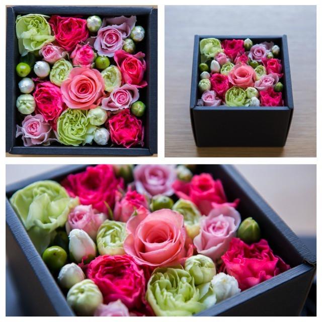 フラワーボックス ブラック 生花 フラワーギフト アレンジメント プレゼント お祝い 誕生日 記念日 敬老の日 ライム ピンク レッド オレンジ ホワイト グリーン |  | 11