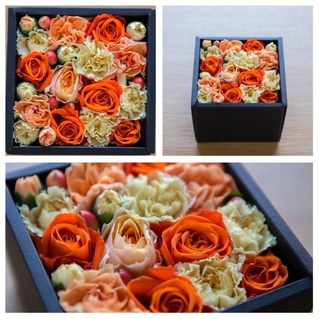 フラワーボックス ブラック 生花 フラワーギフト アレンジメント プレゼント お祝い 誕生日 記念日 敬老の日 ライム ピンク レッド オレンジ ホワイト グリーン |  | 08