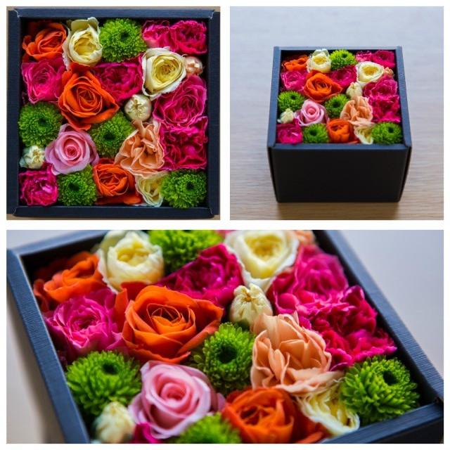 フラワーボックス ブラック 生花 フラワーギフト アレンジメント プレゼント お祝い 誕生日 記念日 敬老の日 ライム ピンク レッド オレンジ ホワイト グリーン |  | 09