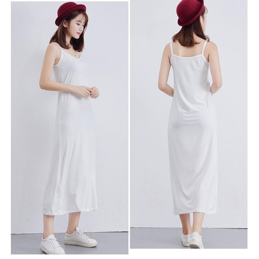 ルームウェア ワンピース キャミソール 部屋着 カットソー インナーコーデ　ペチコート 秋ナイトウェア Aライン ひざ丈 膝丈 ロング マキシ 透け防止 シンプル |  | 10