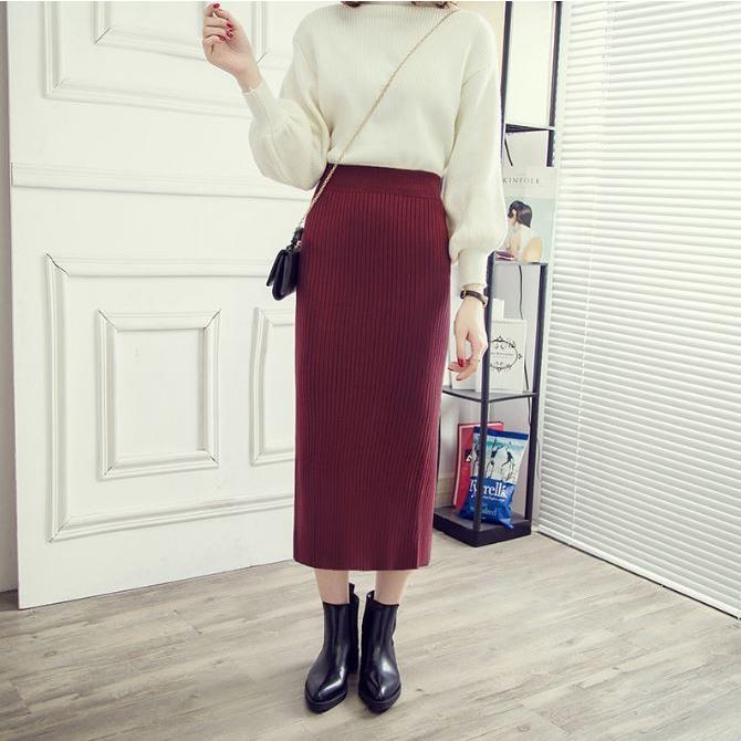 タイトスカート レディース ニット コットン タイト スカート スリット ハイウエスト ミモレ丈 ロング ロング丈 秋 冬 女子会 デート 普段使い 旅行 |  | 03