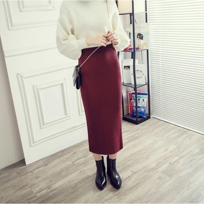 タイトスカート レディース ニット コットン タイト スカート スリット ハイウエスト ミモレ丈 ロング ロング丈 秋 冬 女子会 デート 普段使い 旅行 |  | 04