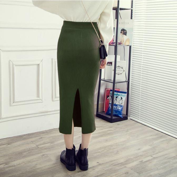 タイトスカート レディース ニット コットン タイト スカート スリット ハイウエスト ミモレ丈 ロング ロング丈 秋 冬 女子会 デート 普段使い 旅行 |  | 09