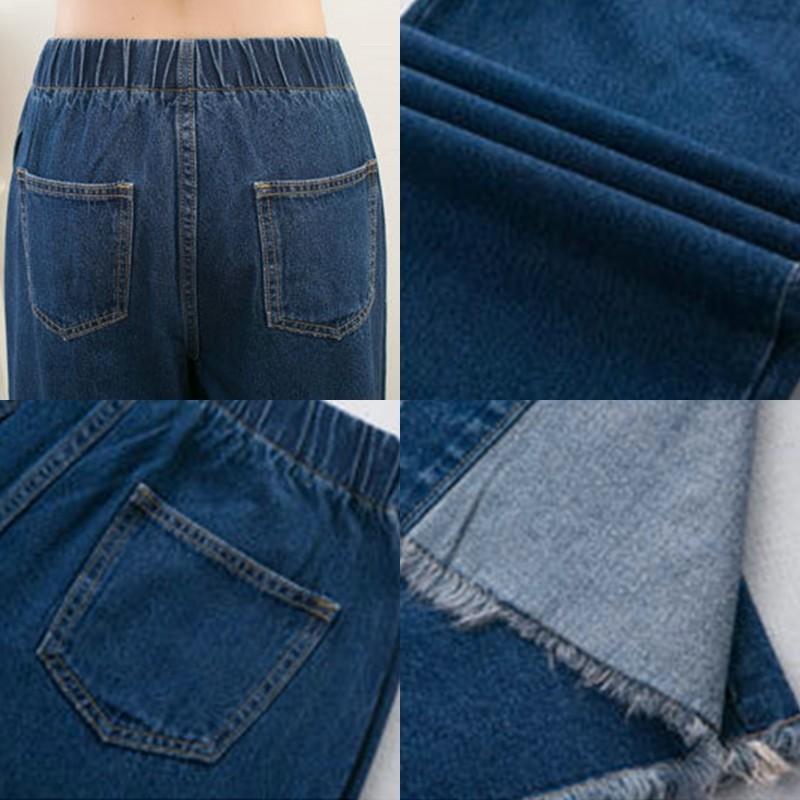 カットオフ デニム ラップスカート風 マキシ丈 パンツ トレンド カジュアル ブルー 即納 |  | 04