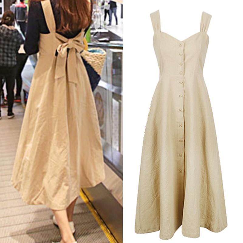 ワンピース ロング ノースリーブ 前ボタン マキシ丈 ベージュ フード バックリボン 後ろ リボン Aライン 即納 Style5312 花柄ワンピyahoo ショッピング店 通販 Yahoo ショッピング