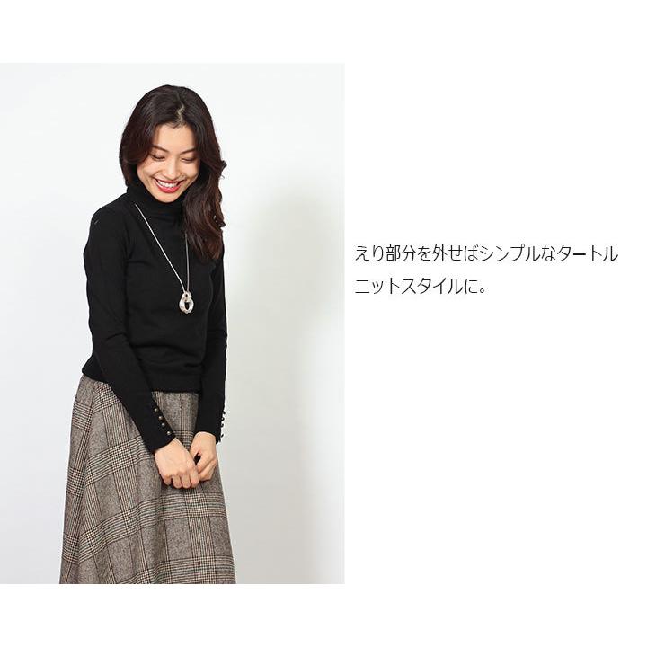 きれいめ トップス 白襟 重ね着風 タートルネック ウール混 ニット セーター 長袖 レディース シャツレイヤード タートルネックニット 秋冬 秋 冬 首だけ つけ襟 k 大人のきれい服 モードアラカルト 通販 Yahoo ショッピング