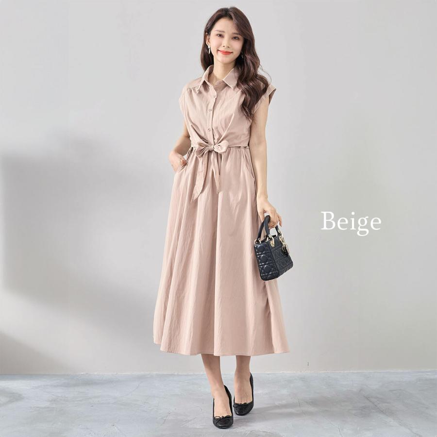 美品✨TO BE CHIC プリーツ リボンワンピース 膝丈 半袖 40 ワンピース レディース 40代 膝丈ワンピース 春夏秋 長袖