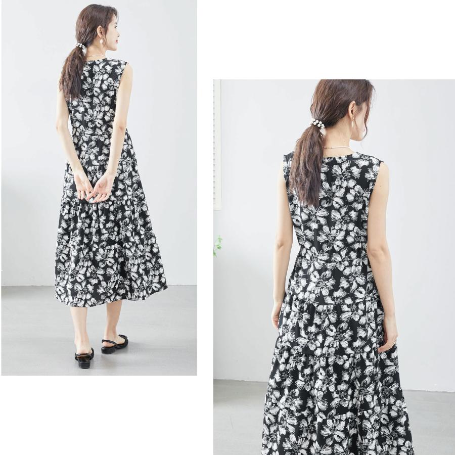 ワンピース ロング レディース きれいめ 夏 40代 花柄 Vネック ワンピース ロング レディース きれいめ 夏 40代 花柄 Vネック