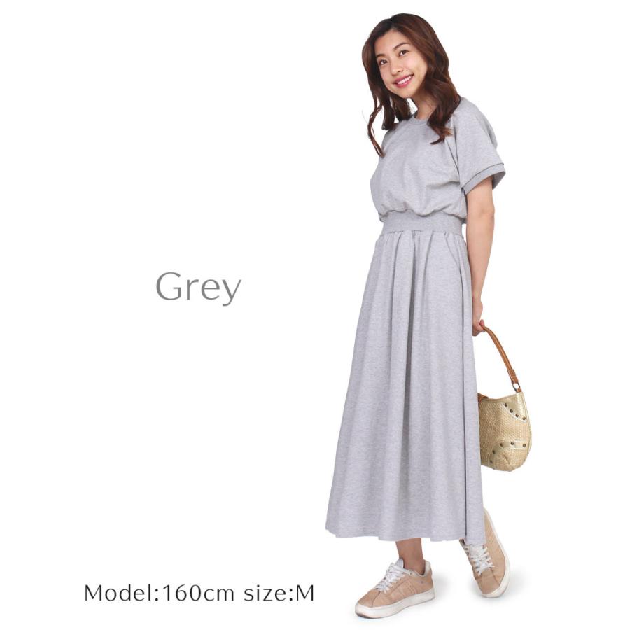 スウェットワンピース 半袖 大人 かわいい スエット ニット ロング ワンピース レディース ブラウジングワンピース 服 春 夏 カジュアル ロングワンピース 半袖 大人のきれい服 モードアラカルト 通販 Yahoo ショッピング