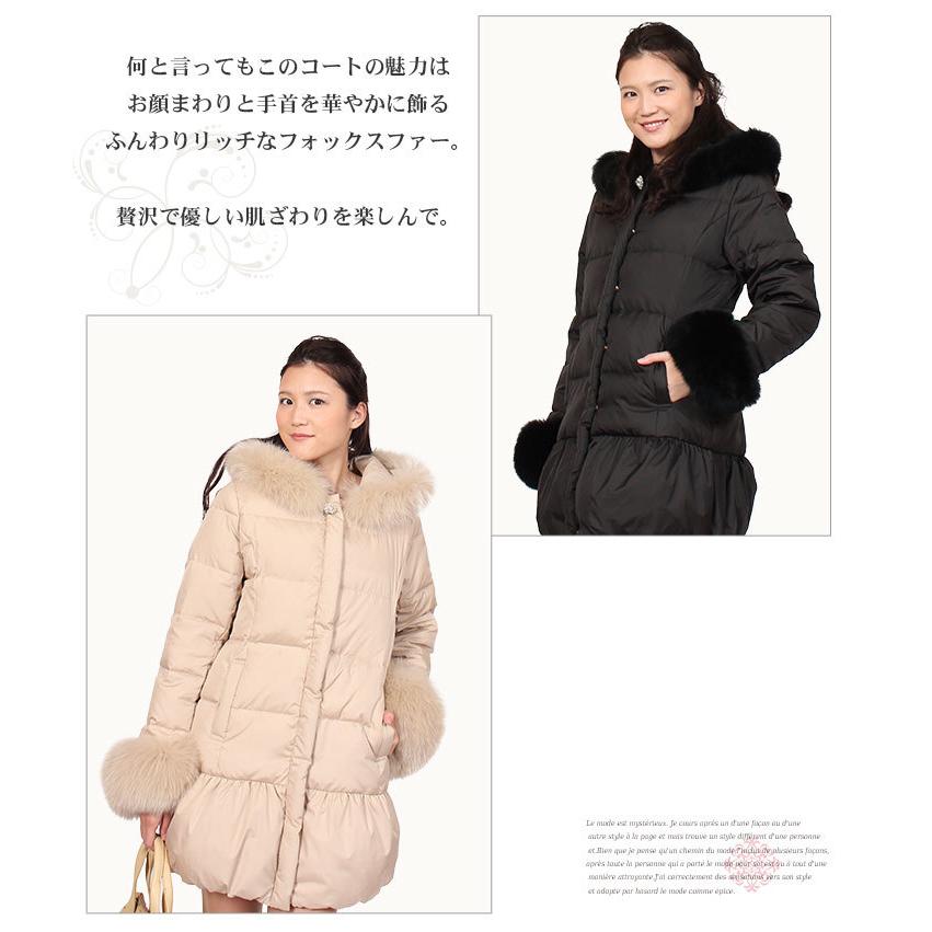 ダウンコート レディース 軽量 高品質 リアル フォックス ファー 40代