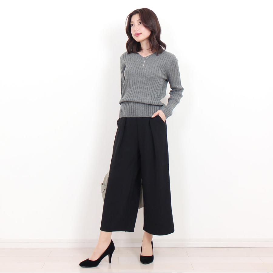 パンツ レディース ワイドパンツ 秋 春 ワイド カジュアル ストレッチ