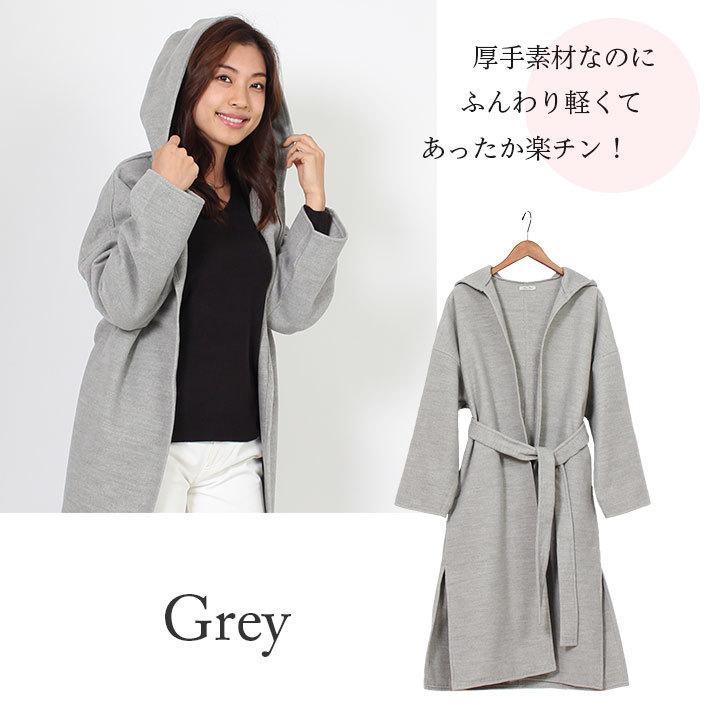 フード付きロングジャケット ライトグレー theory luxe フード付き 