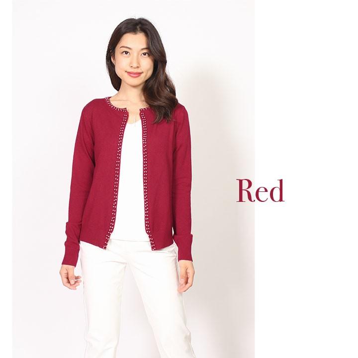 カーディガン レディース おしゃれ ビジュー ラウンドネック 丸首 長袖 春 オフィス 黒 ニットカーディガン 上品 きれいめ 夏 50代 40代 30代 トップス 赤 春夏 Ks 大人のきれい服 モードアラカルト 通販 Yahoo ショッピング