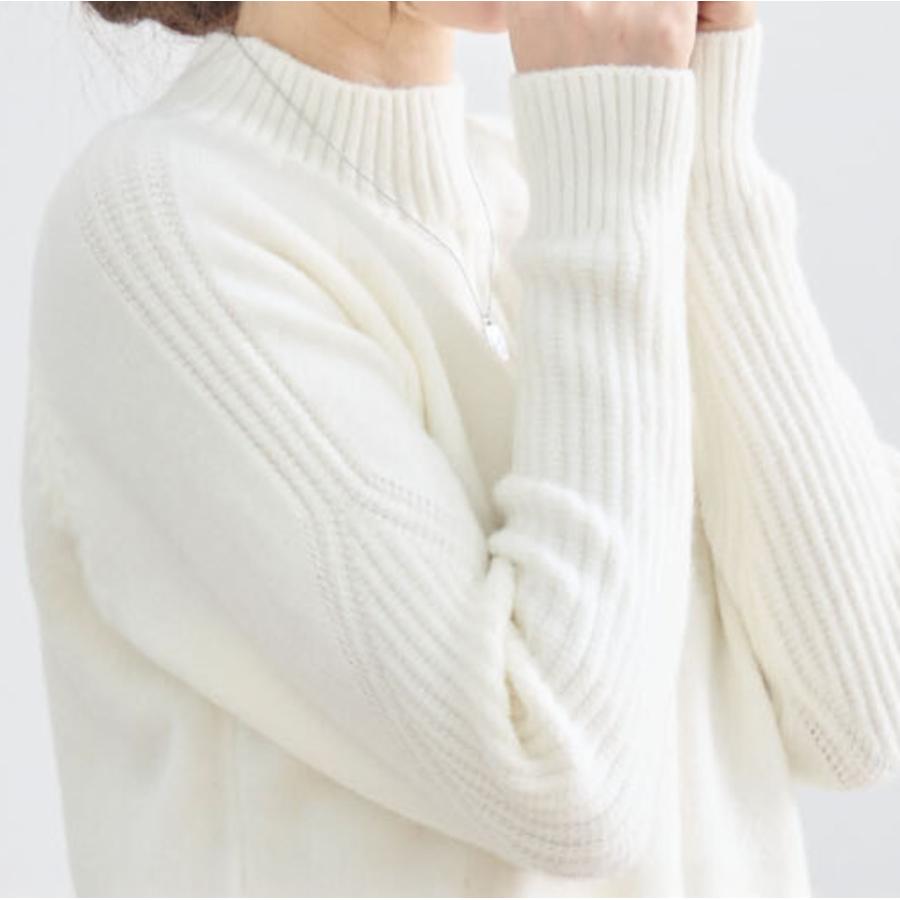 トップス レディース モックネック ニット セーター 冬 秋 40代 上品