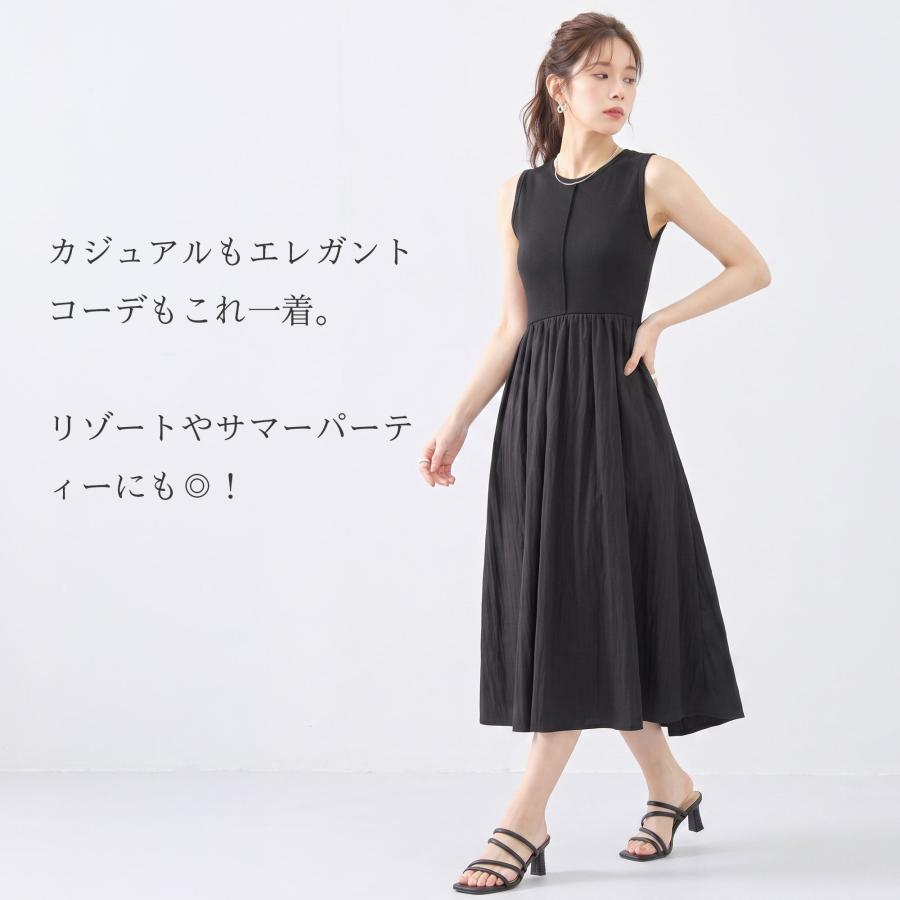 ワンピース レディース 夏 きれいめ ノースリーブ リゾート ドッキング