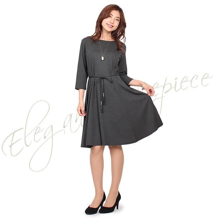 ワンピース レディース 40代 きれいめ 冬 秋 膝丈 オフィス セミ  