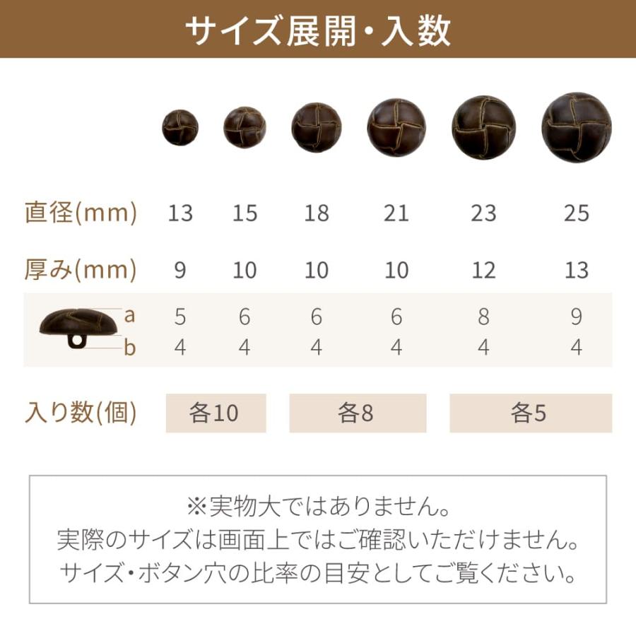 革ボタン レザー調 ボタン バスケットボタン 手芸 5~10個セット 半つや