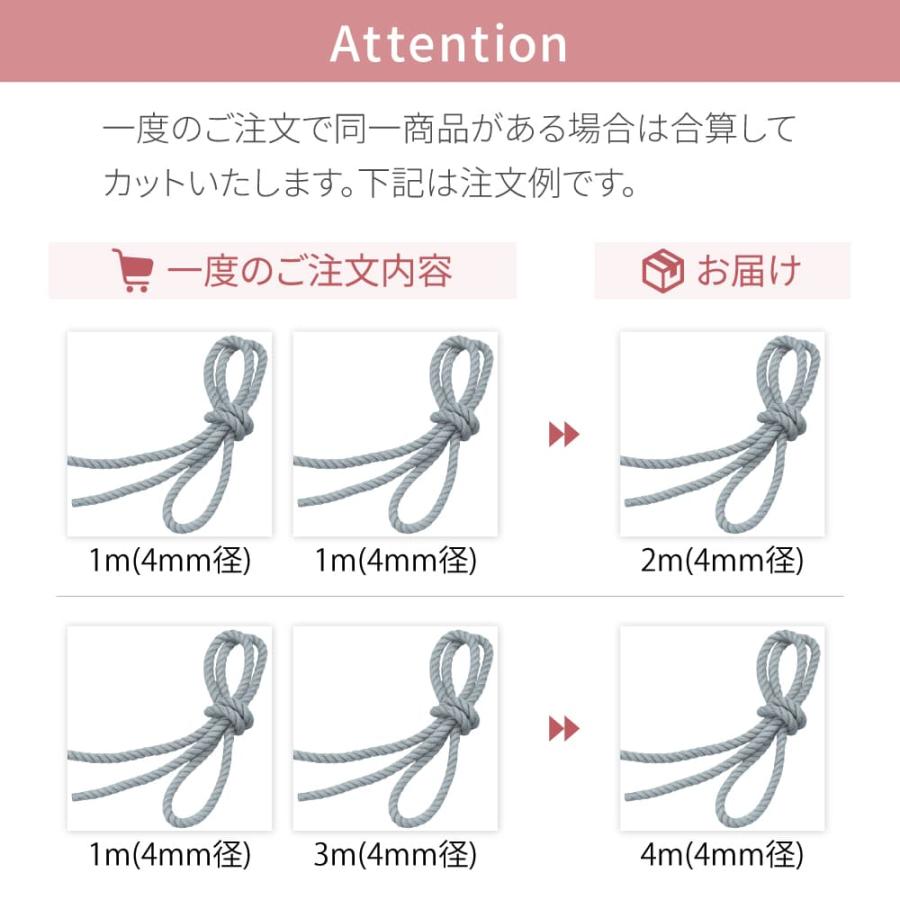 ツイストコード 手芸 ロープ 紐 おしゃれ 3m 切り売り 約 6mm 径 全10