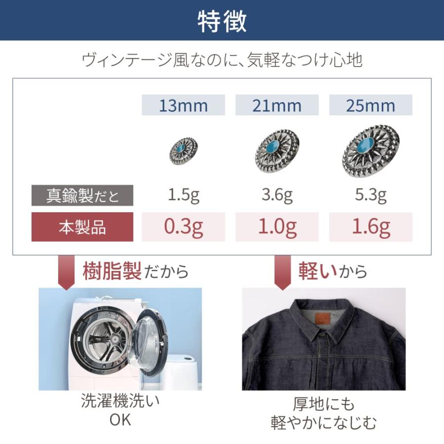 コンチョボタン 飾りボタン 手芸 2個〜4個 1セット つやあり 足つき