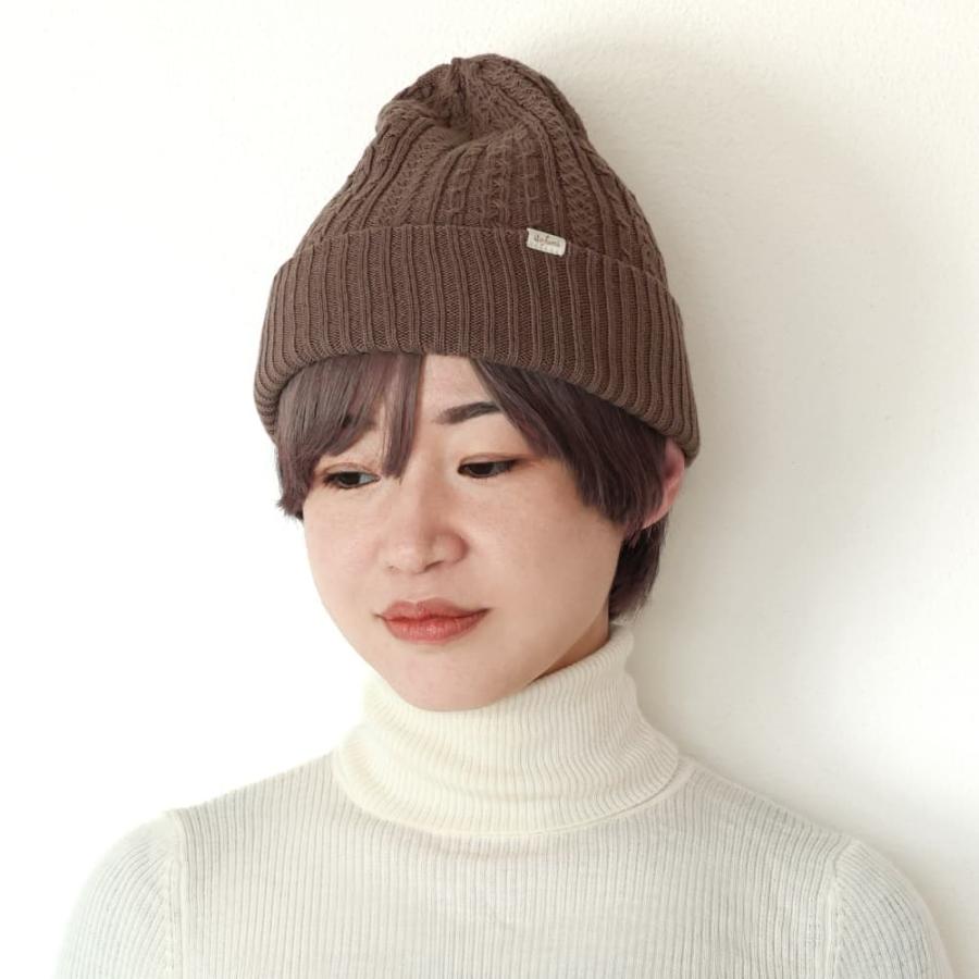 LADE ケーブル編みニット帽子 Mサイズ LADE ケーブル編みニット帽子 Mサイズ LADE ケーブル編みニット帽子 M
