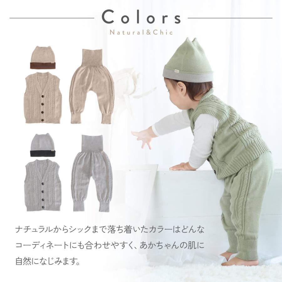 出産祝い 日本製 ベビー服 3点 セット ベスト 腹巻きパンツ 猫耳 ニット帽 ベビー キッズ itofumi 爆買_18