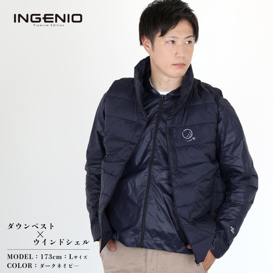 ゴルフ ダウンベスト ウインドシェル付き 暖かい 撥水 Ingenio ゴルフ ダウンベスト ウインドシェル付き 暖かい 撥水 Ingenio