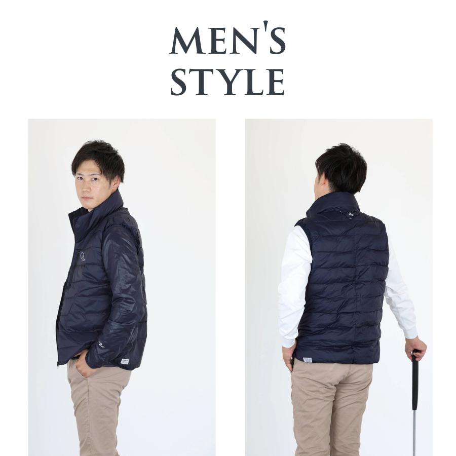 ダウンベスト メンズ ウインドシェル 軽量 中綿 暖かい 撥水 Ingenio