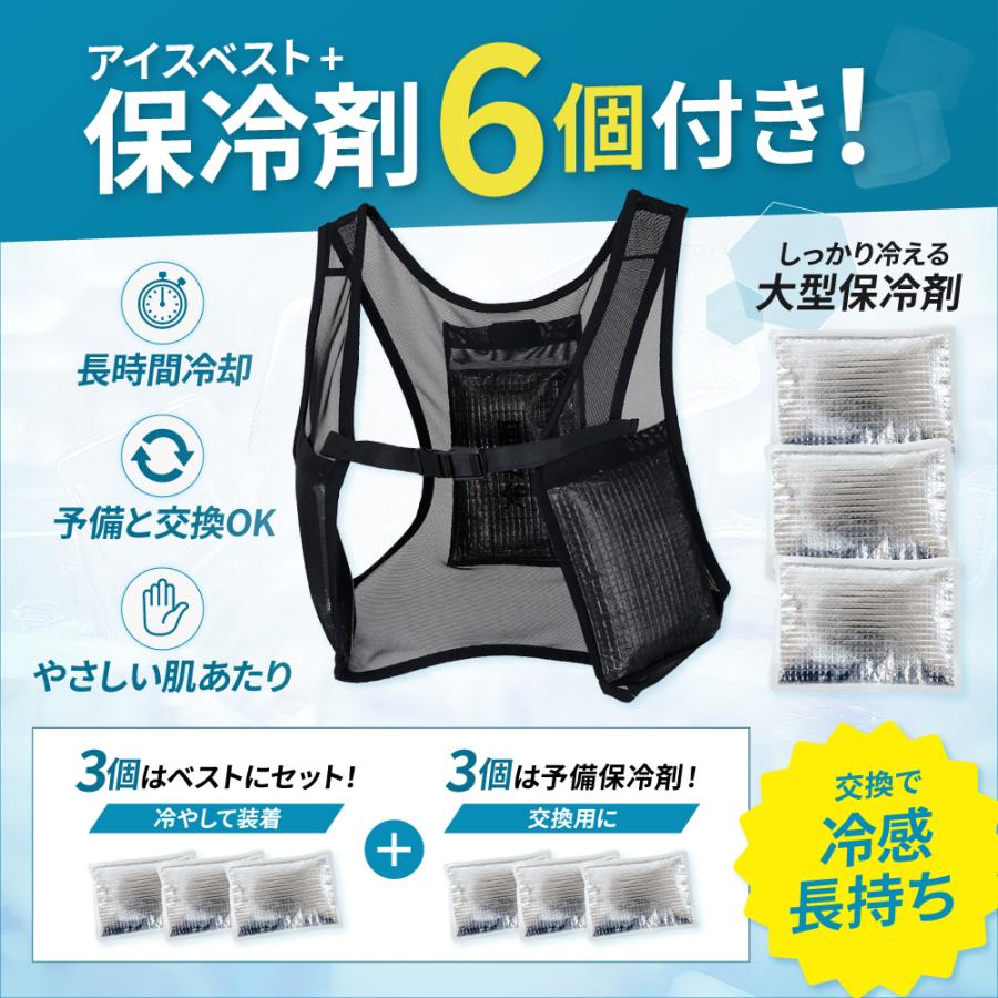 大型保冷剤6個付】 アイスベスト 冷却ベスト 男女兼用 メンズ