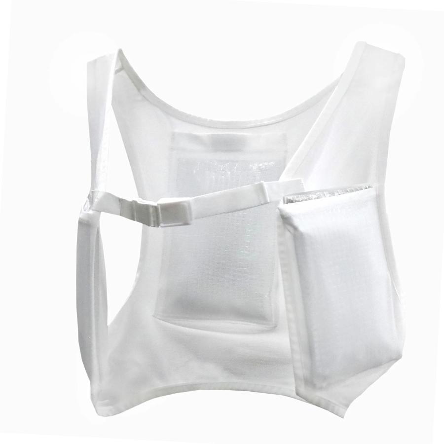 冷却ベストアイスV ホワイト　　　保冷ベスト　熱中症対策　野外 アイスベスト INGENIO 男女兼用 2025 保冷剤3個付 メンズ