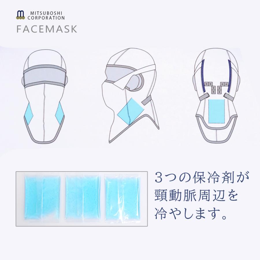 フェイスカバー ひんやりマスク 保冷剤3つ付き フェイスマスク ネック