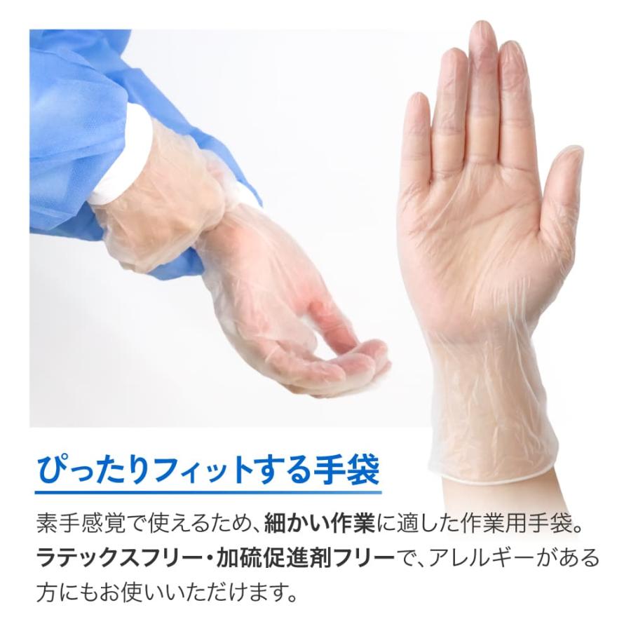 PVC手袋 プラスチック手袋 PVC 100枚入 S/M/L 極薄タイプで細かい作業