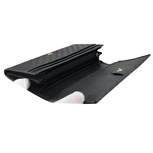 美品　GUCCI　グッチ　財布　GG柄　グッチシマ　レザー　ブラック　長財布 グッチシマ グッチ GUCCI 長財布 レディース 財布 新品 黒/ブラック