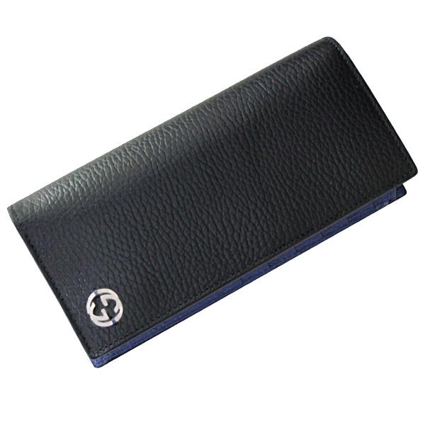 グッチ GUCCI 財布 新作 長財布 メンズ 黒/ブラック×ブルー グッチ GUCCI 財布 新作 長財布 メンズ 黒/ブラック×ブルー