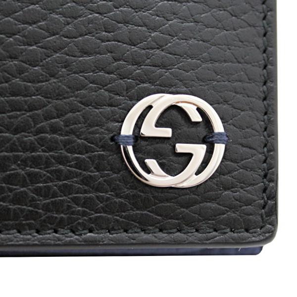 グッチ GUCCI 財布 新作 長財布 メンズ 黒/ブラック×ブルー グッチ GUCCI 財布 新作 長財布 メンズ 黒/ブラック×ブルー