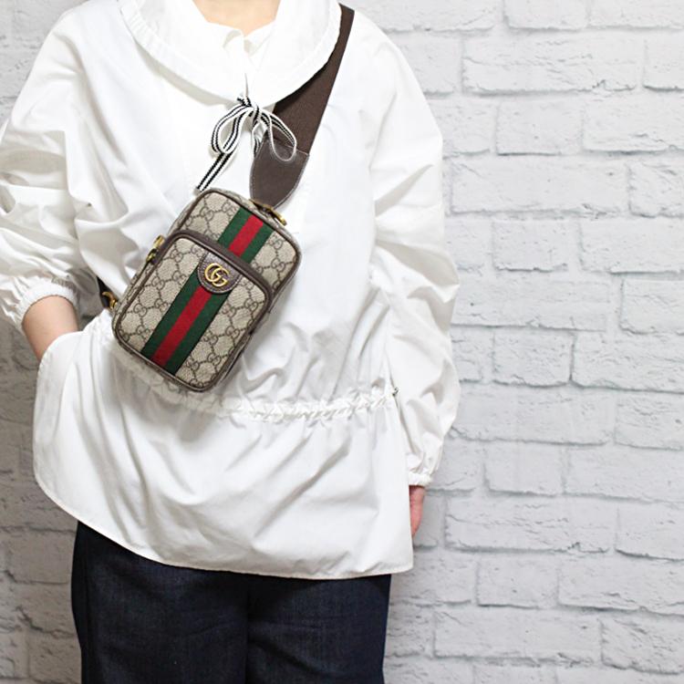 お値引き グッチ ボディバッグ GGクリスタル レザー 斜め掛け ロゴ ブラック GUCCI グッチ バッグ レディース ショルダーバッグ アウトレット