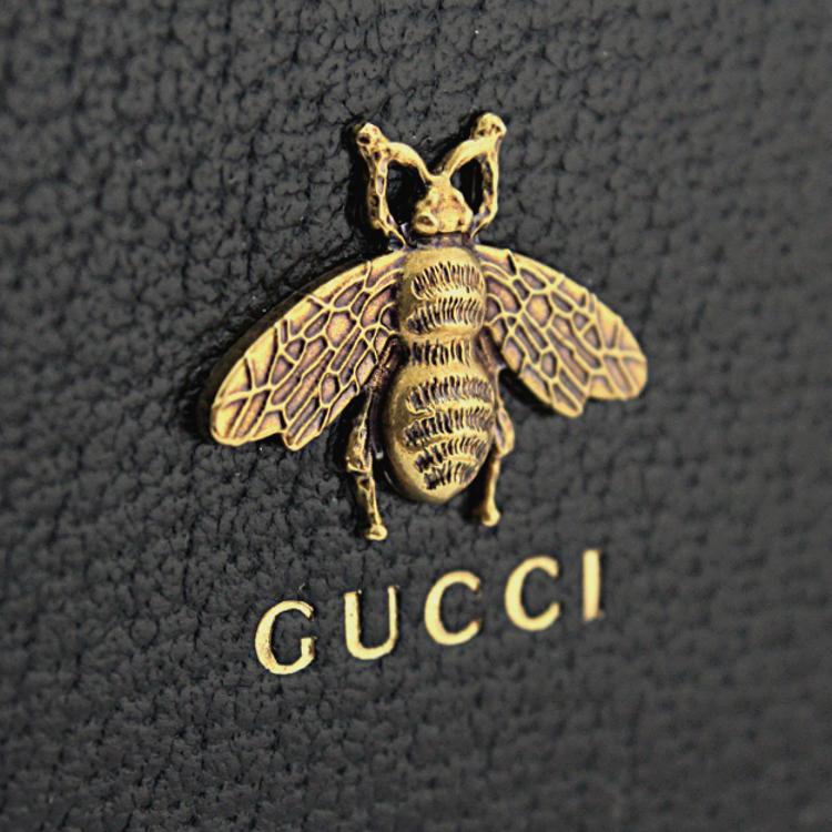 GUCCI 　ブラック　ポロシャツ 刺繍　蜂 蜂 刺繍 メンズ ポロシャツ 半袖 服 グッズ ハチ カマキリ 得トク