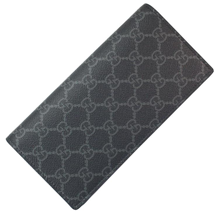 【正規品】【美品】GUCCI ブラックレザー 長財布 ウォレット GUCCI（グッチ） 財布 長財布 メンズ 二つ折り長財布 新品 黒/ブラック