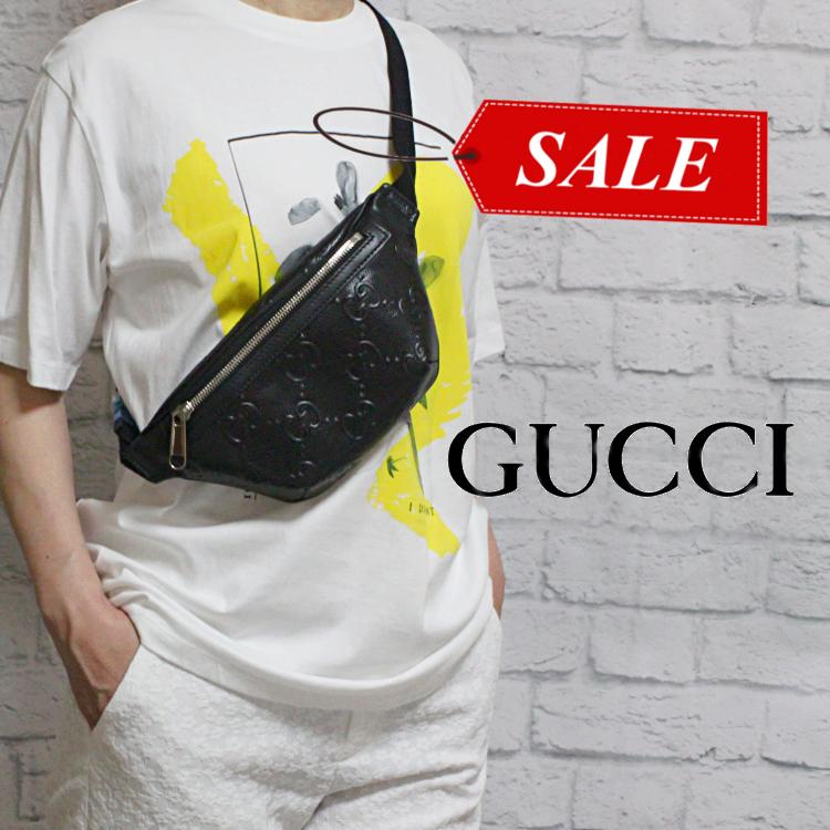 グッチ GUCCI バッグ レディース ボディバッグ クロスボディバッグ ウエストバッグ ウエストポーチ ジャンボGG 黒 ブラック レザー アウトレット 658582