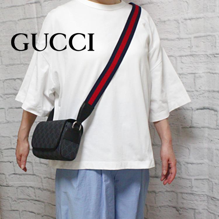 グッチ GUCCI バッグ ショルダーバッグ 斜め掛けバッグ ポシェット レディース 新品 GGスプリーム 黒 ブラック 791741 アウトレット