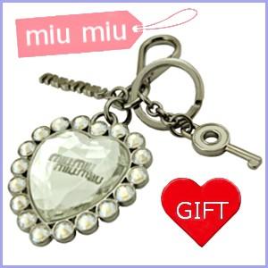 驚きの安さ ハート キーリング ミュウミュウ アウトレット 人気 キーリング Miumiu クリスタル アウトレット 5arh93 スワロフスキー 財布 帽子 ファッション小物