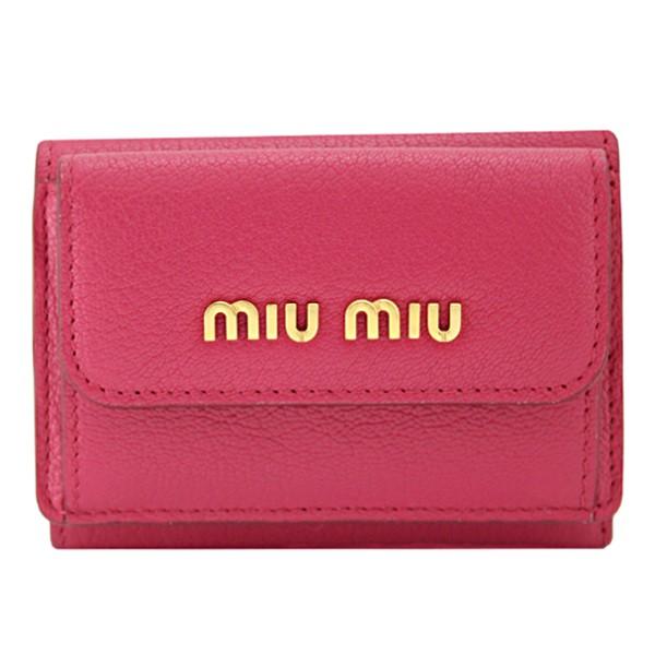 【中古品/USED】 ミュウミュウ miumiu 財布 新作 三つ折り財布 レディース ミニ財布 ピンク アウトレット 5MH021 【2354293046】(13065円)