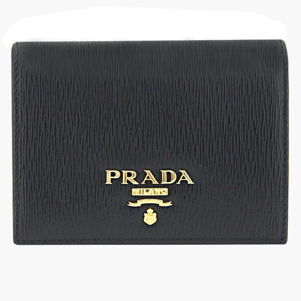 プラダ PRADA 財布 二つ折り財布 新作 黒/ブラック×赤/レッド 1MV204 