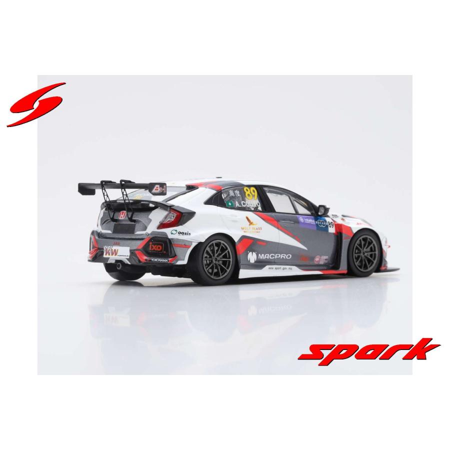 Spark 1/43 (SA184) Honda Civic Type R TCR #89 MacPro Racing Team WTCR Macau Guia Race 2018の画像