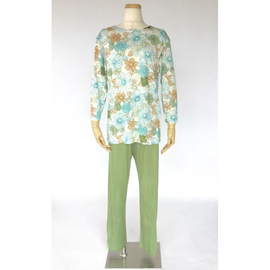 絹100% 花柄パジャマ | モデルルック | 02