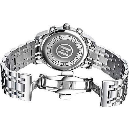 新入荷！ OLEVS オルプス メンズ防水時計 シルバーステンレススチール クロノグラフ腕時計 ホワイトルミナスビッグフェイスアナログクォーツ 【H2260532110】(12545円)